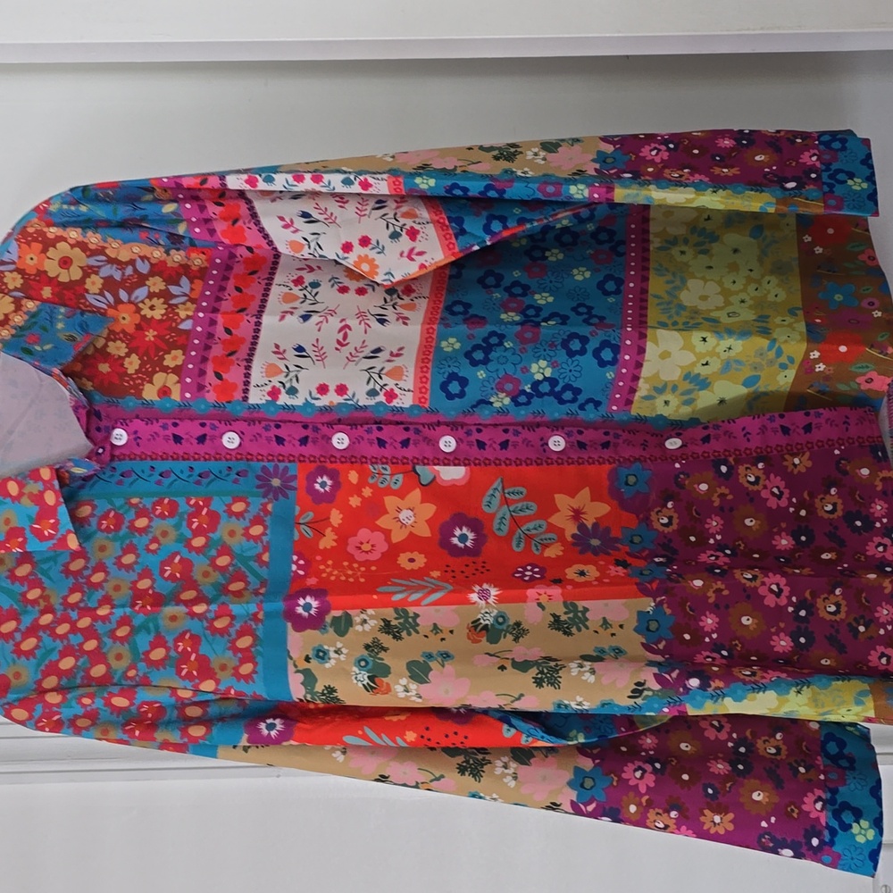 Colorful Floral Patchwork Shirt